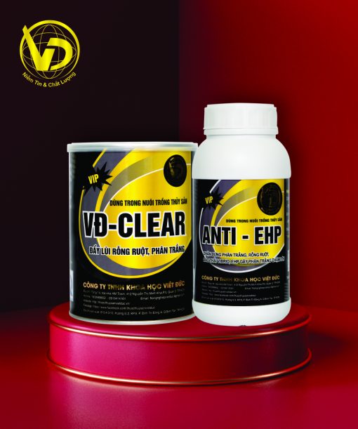 BỘ ĐÔI ANTI-EHP VÀ VĐ-CLEAR Chặn đứng phân trắng, rỗng ruột, đào thải EHP trên tôm